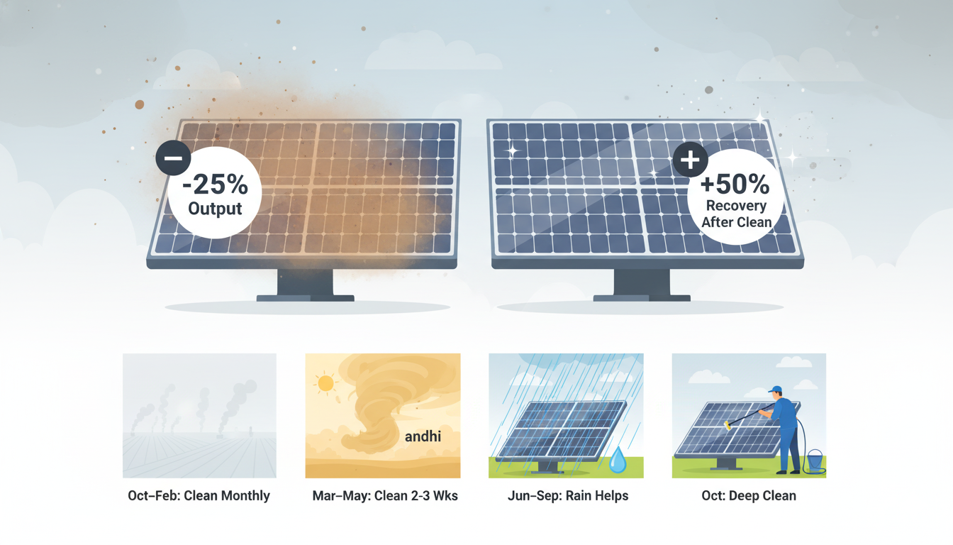 Dust and Pollution Affect Solar Panel Output